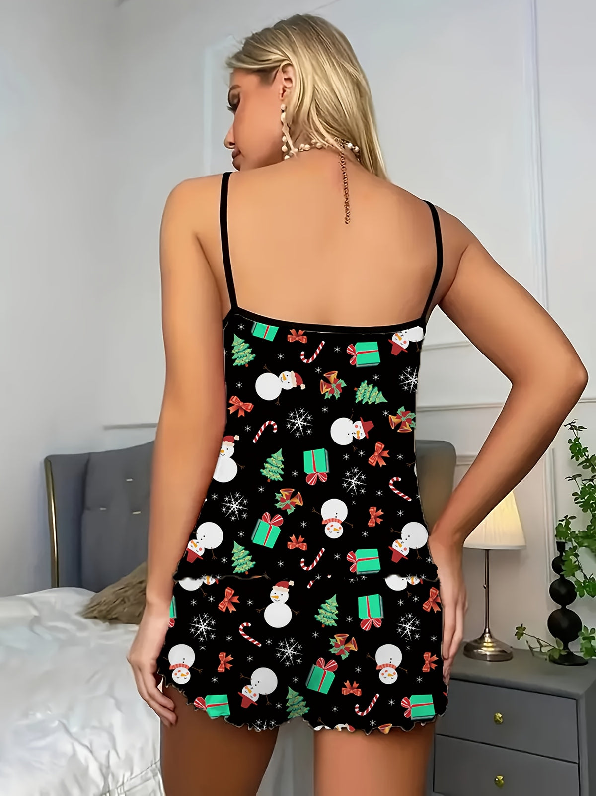 Women's Matching Cami Christmas Pyjamas