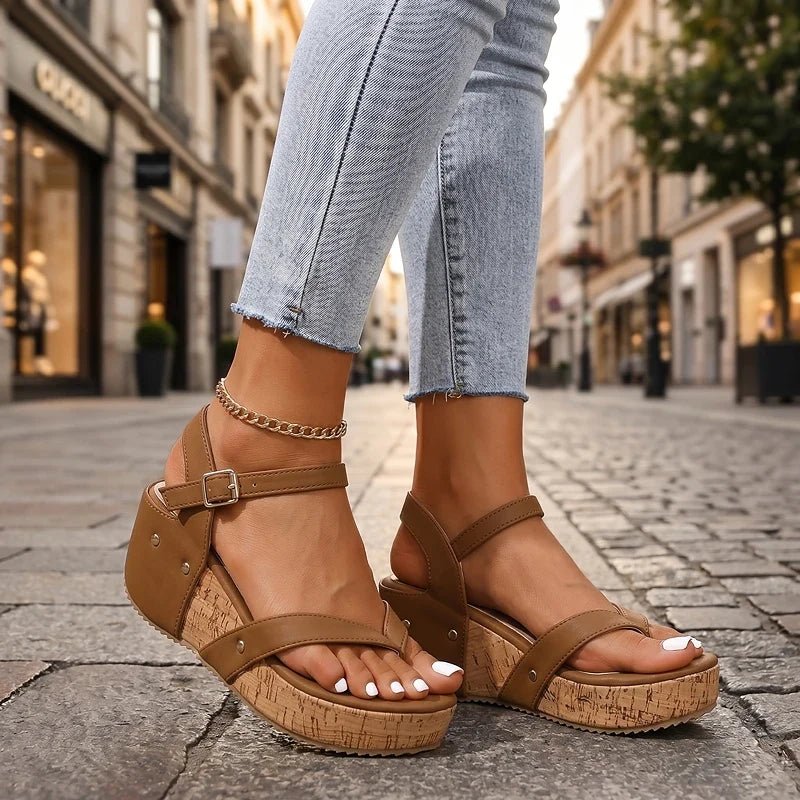 Women's Casual Leather Orthopedic Wedge Sandals