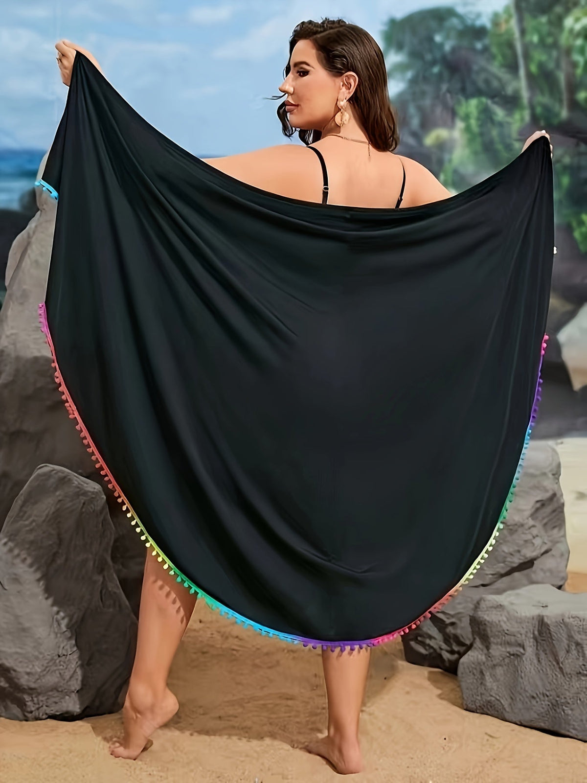 Women's Chic Wrap Knit Beach Midi Sarong