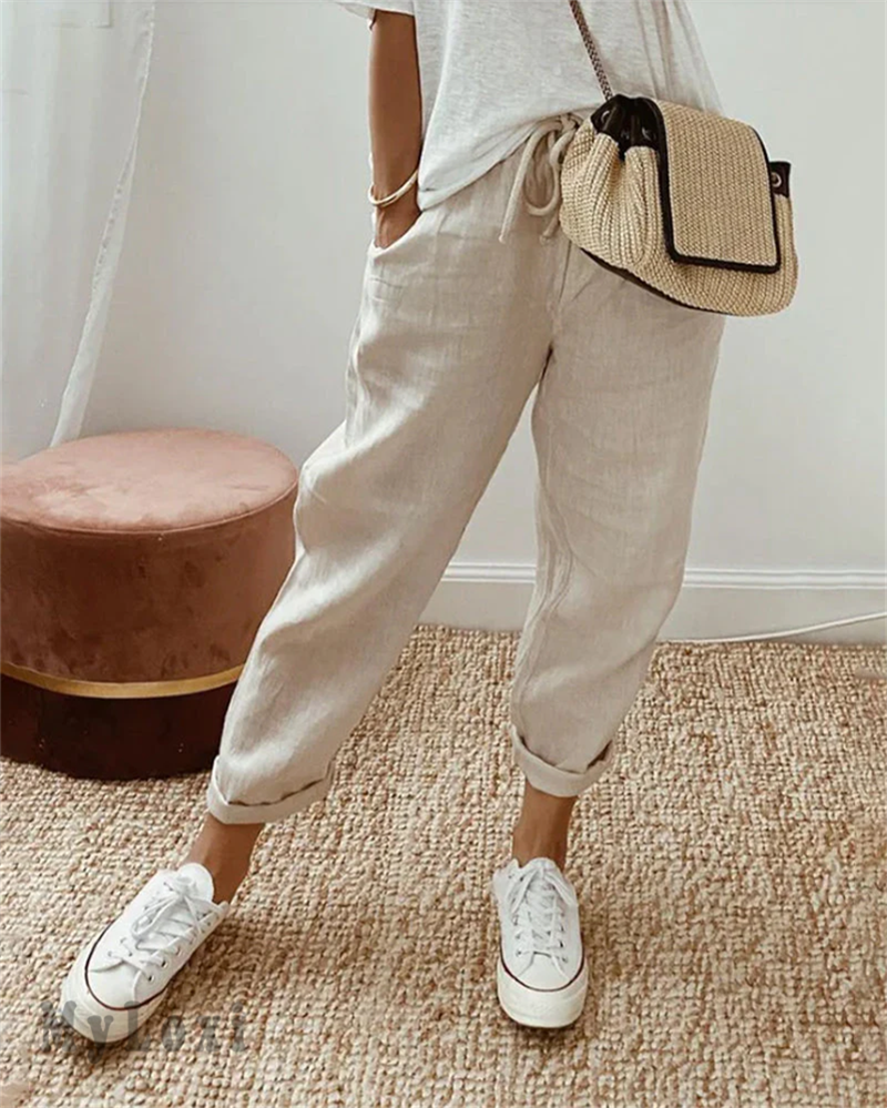 Ivy | Women's Breathable Linen High Waisted Pants