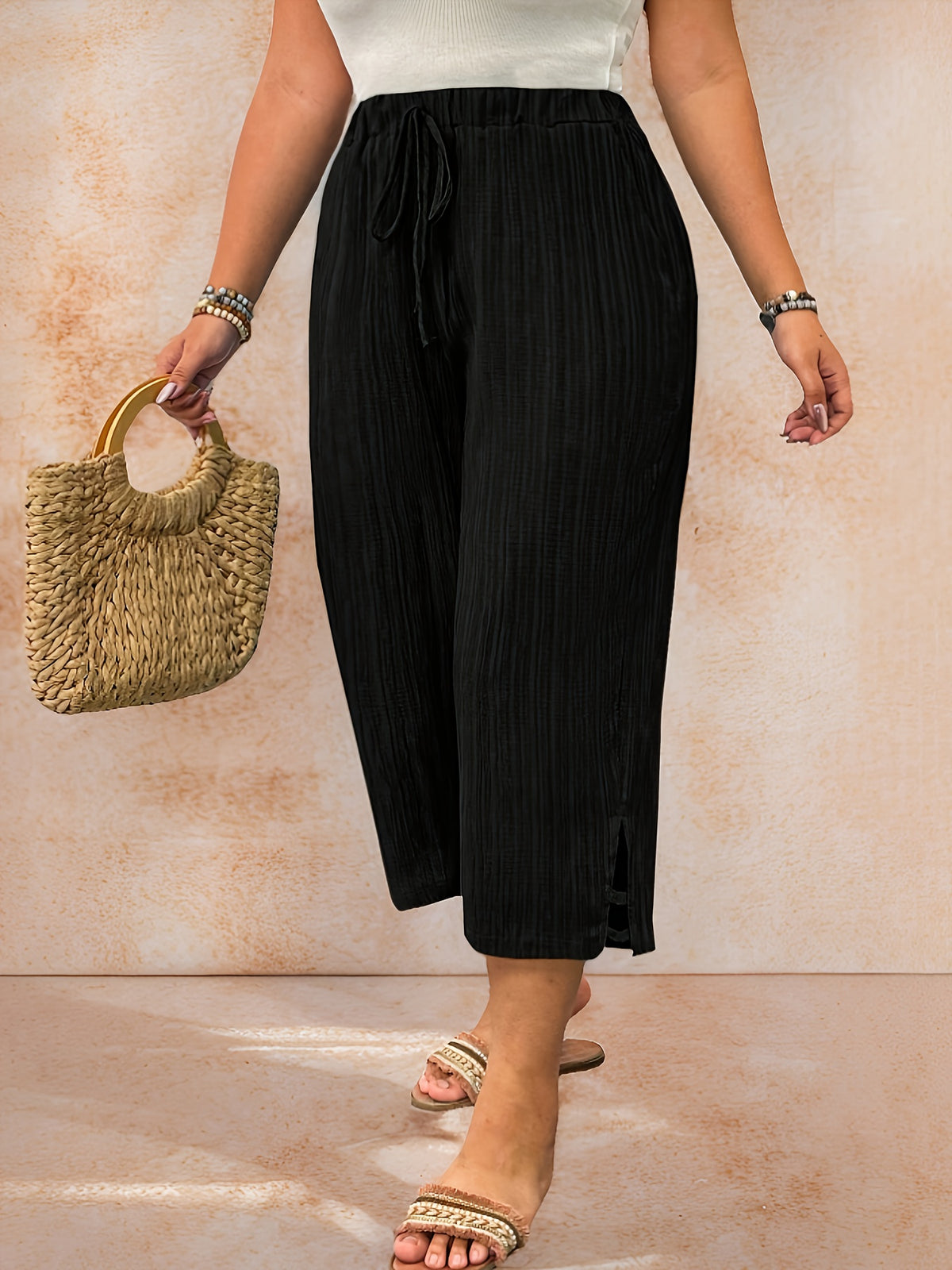 Women's Wide Leg Gaucho Capri Pants