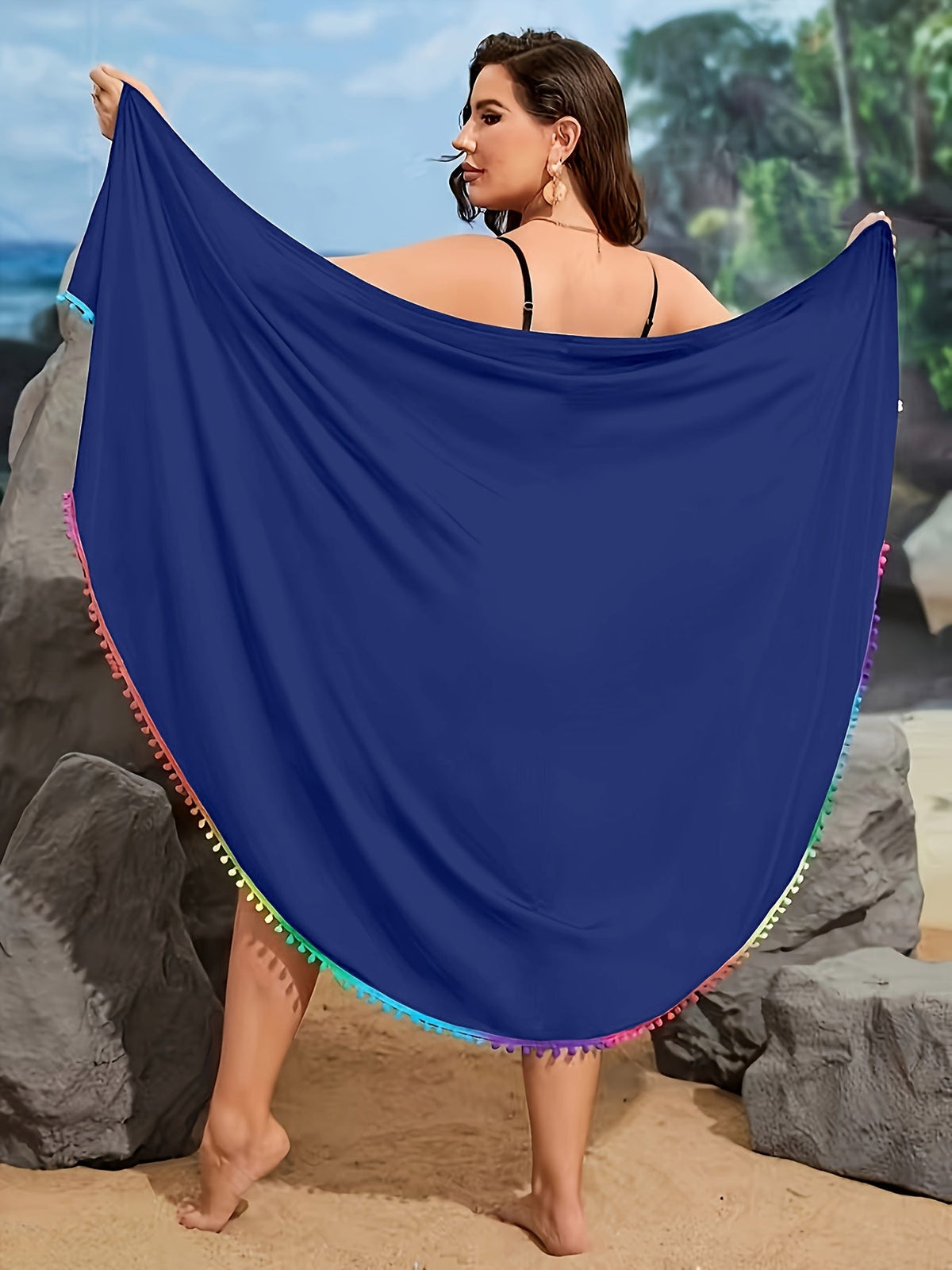 Women's Chic Wrap Knit Beach Midi Sarong