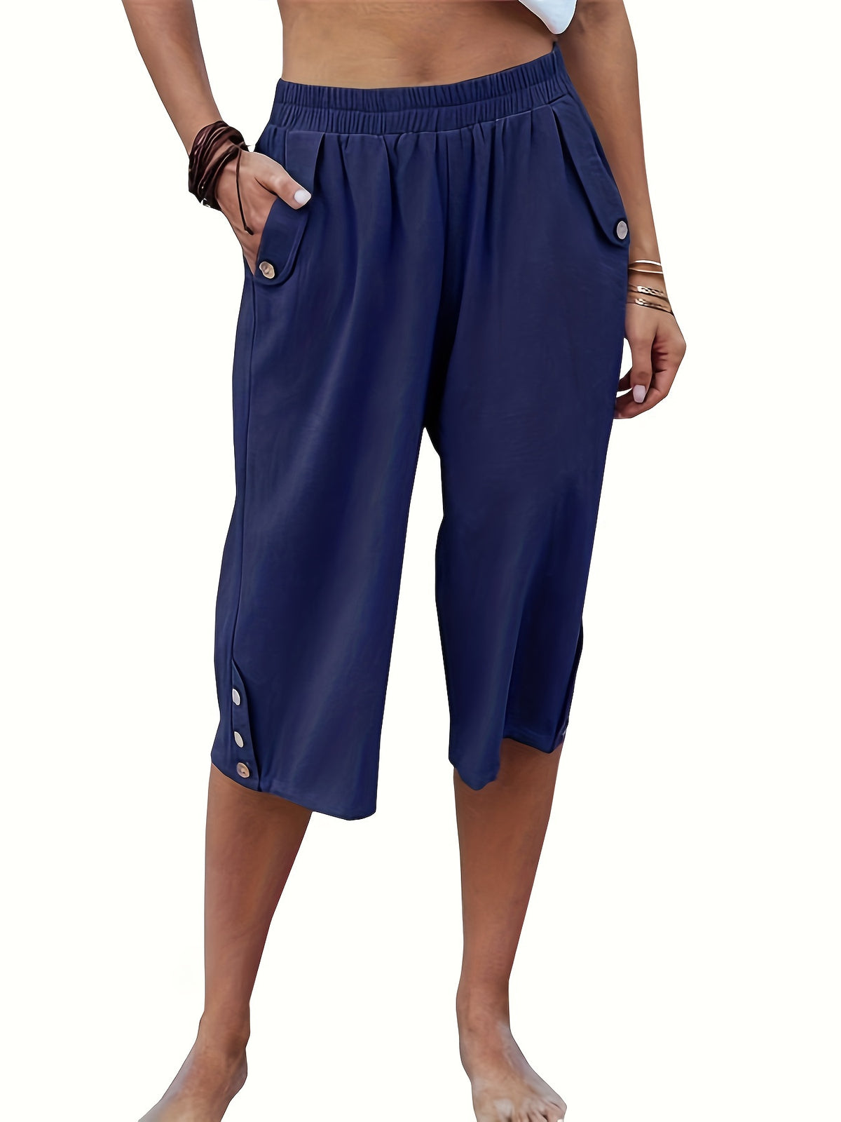 Women's Cotton Gaucho Capri Pants