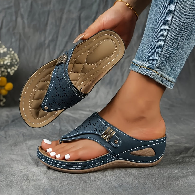 Women's Breathable Arch Support Platform Wedge Thongs