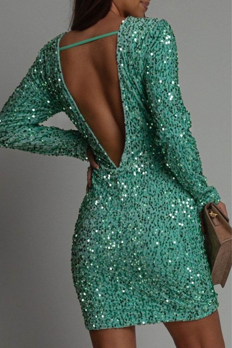 Women's Sequin Mini Christmas Party Dress