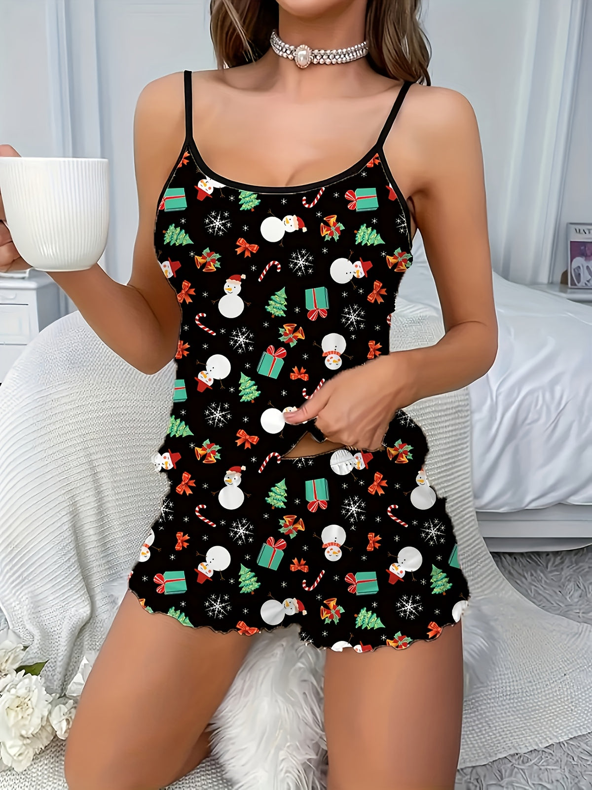 Women's Matching Santa Christmas Pyjama Set