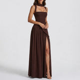 Marisol | Women's Formal Cocktail Satin Draped Maxi Dress