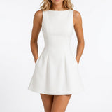 Verity | Women's Elegant Evening Monochrome Mini Dress