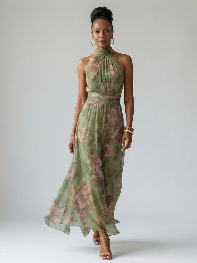 Women's Summer Halter Neck Maxi Dress