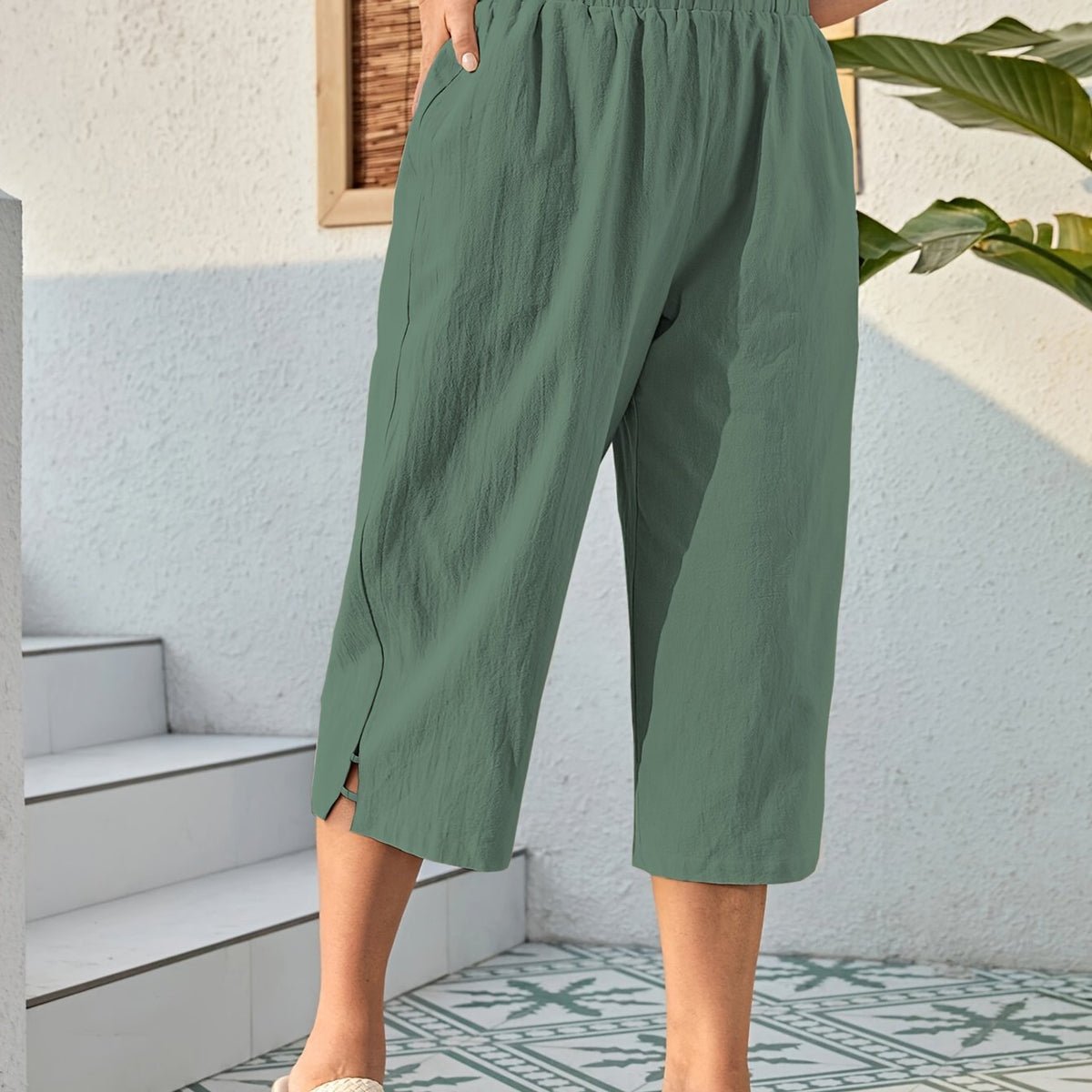Women's Baggy Cotton Capri Pants