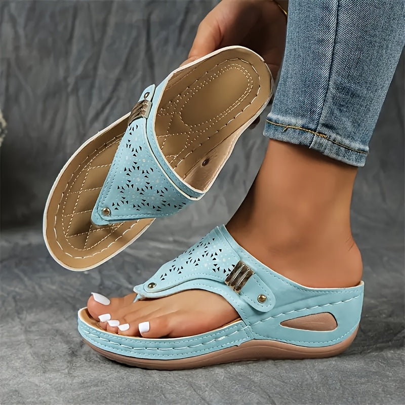 Women's Breathable Arch Support Platform Wedge Thongs