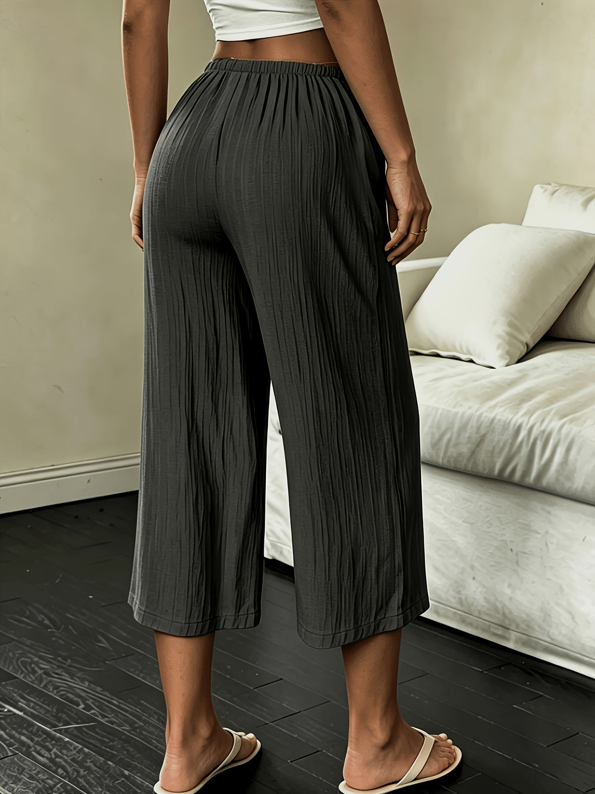 Women's High Waisted Gaucho Capri Pants