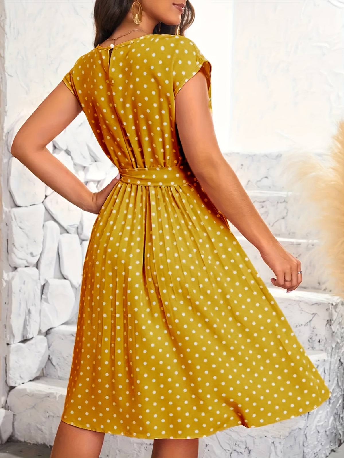Women's Summer Polka Dot Midi Dress