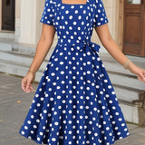 Aurelia | Women's Elegant Polka Dot Midi Dress