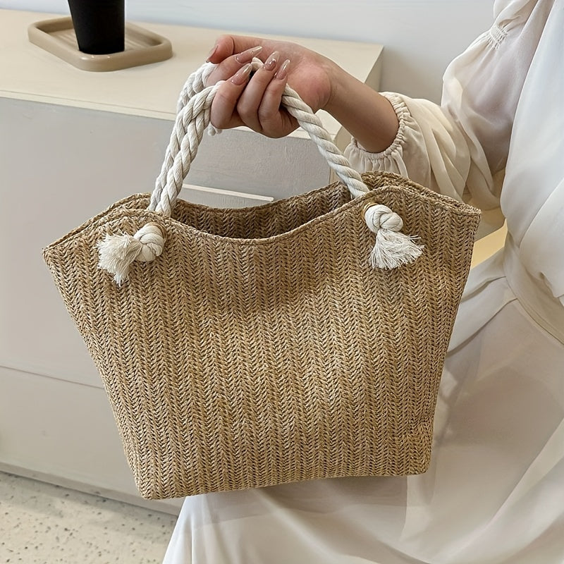 Women's Woven Beach Shoulder Tote Bag
