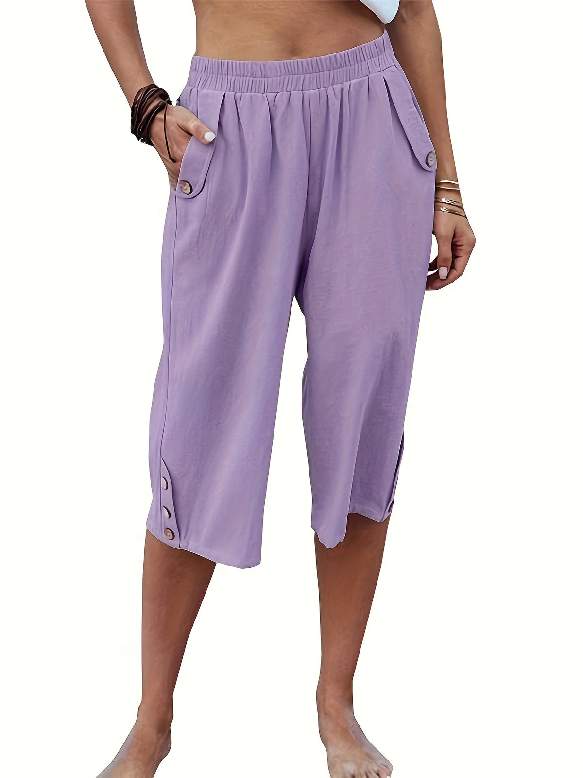 Women's Cotton Gaucho Capri Pants