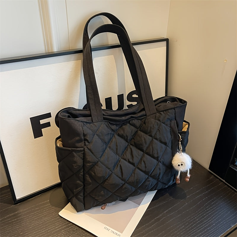 Women's Quilted Shoulder Crossbody Tote Bag