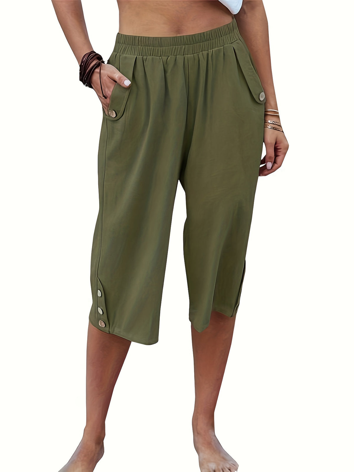 Women's Cotton Gaucho Capri Pants