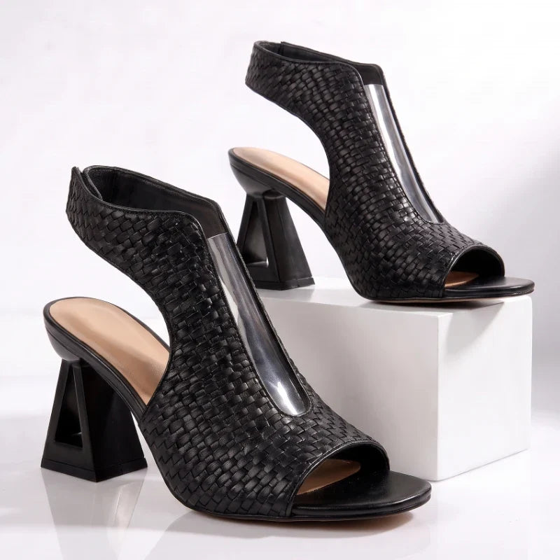 Women's Woven Block Heel Sandals