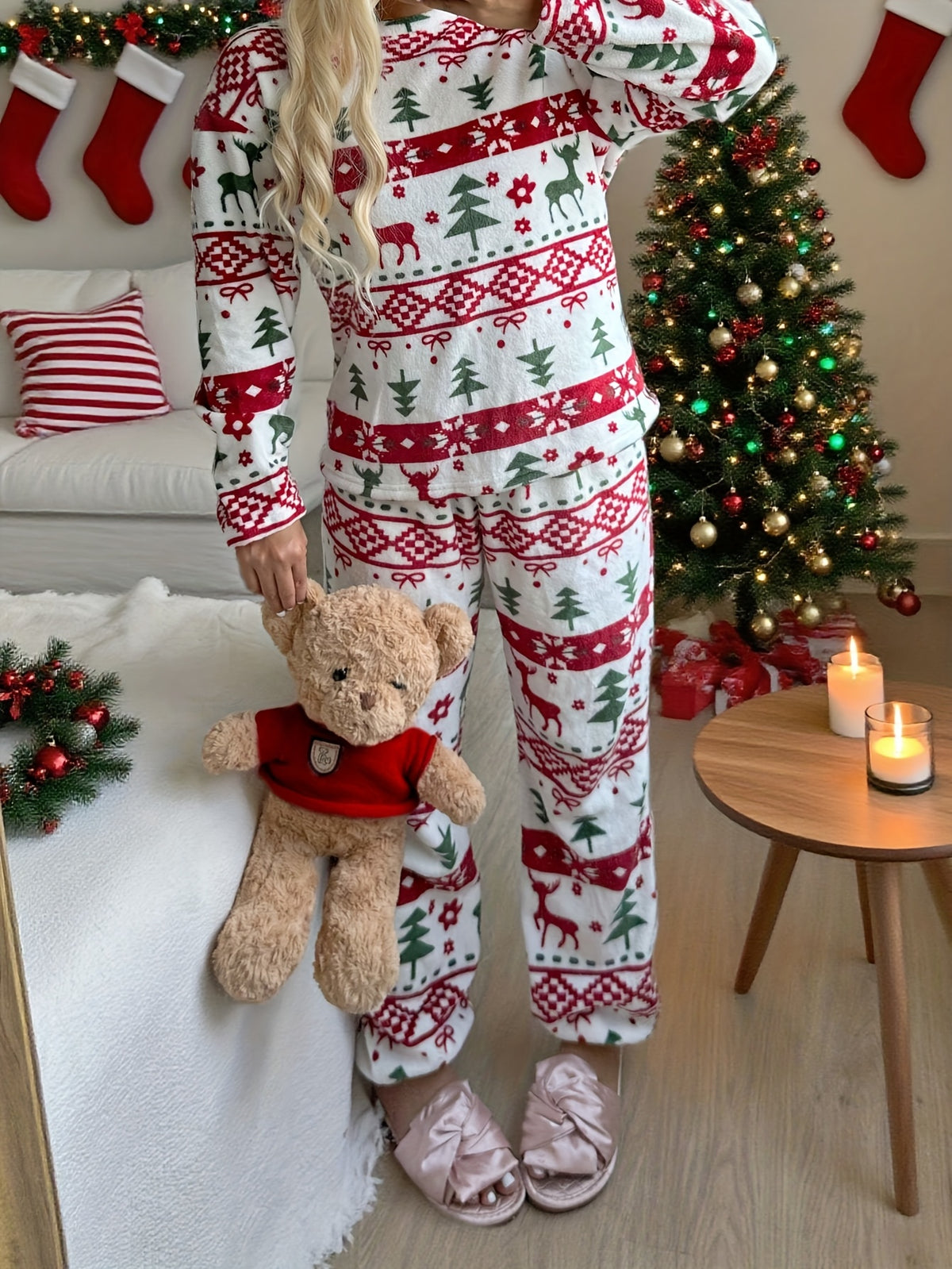 Women's Matching Knit Christmas Pyjamas