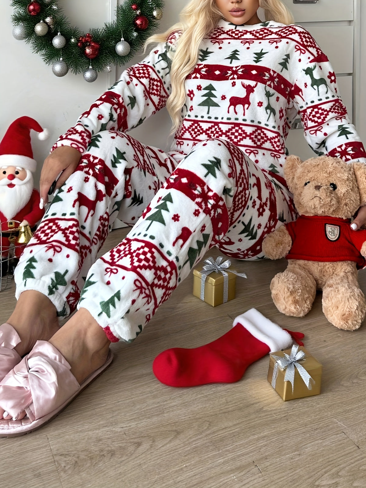 Women's Matching Knit Christmas Pyjamas