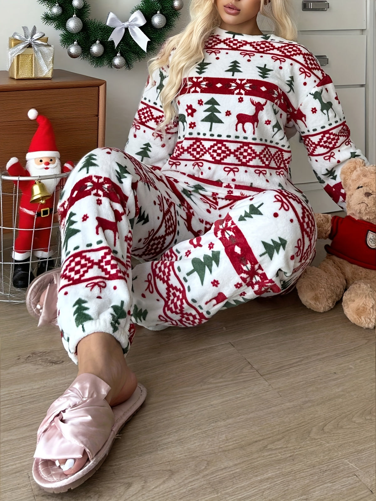 Women's Matching Knit Christmas Pyjamas