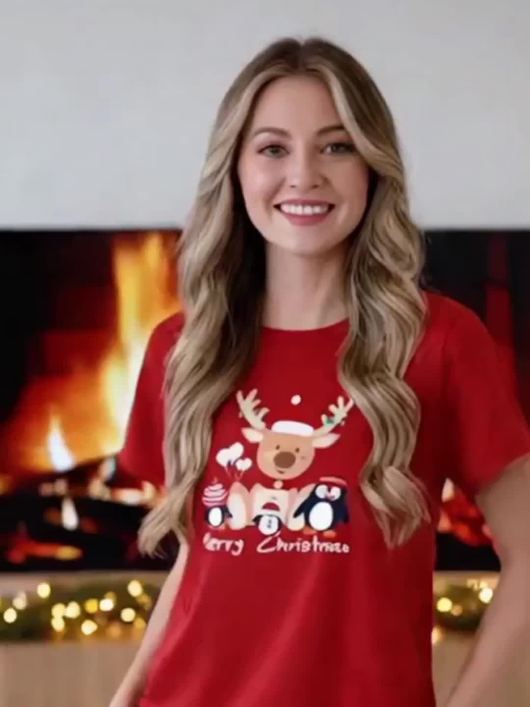 Women's Matching Reindeer Christmas Pyjamas