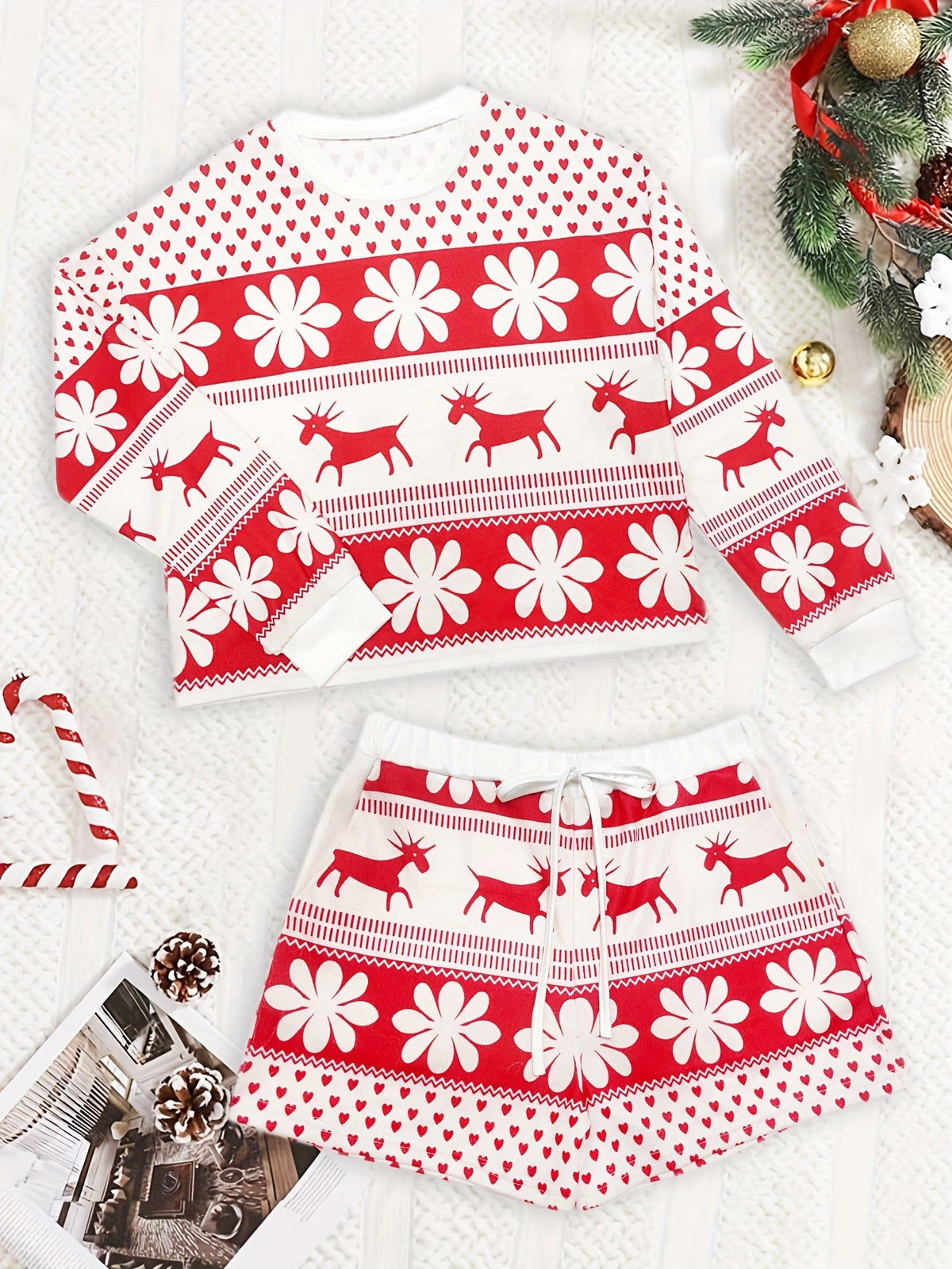 Women's Classic Fair Isle Knit Christmas Pyjamas