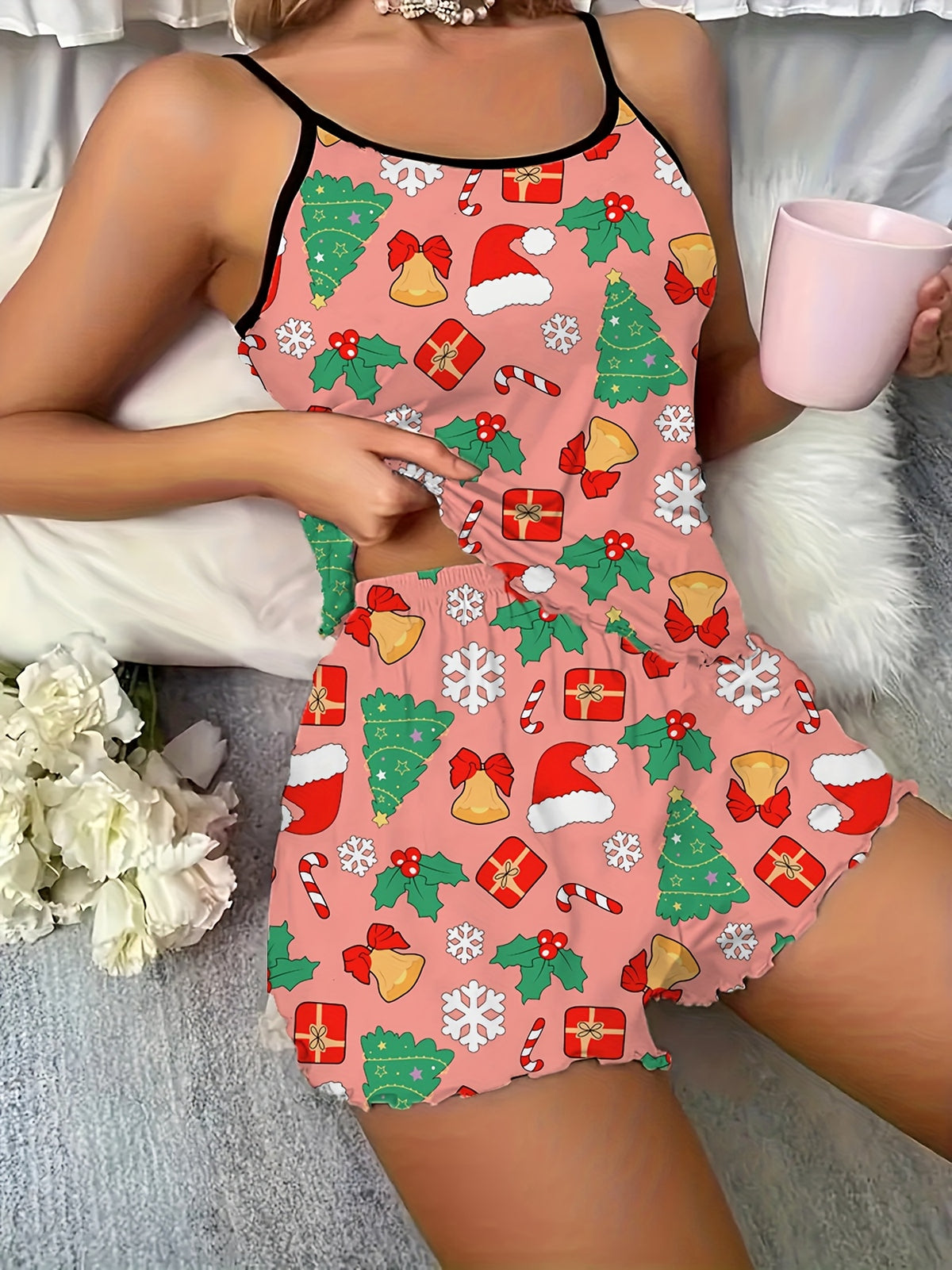 Women's Matching Cami Christmas Pyjamas