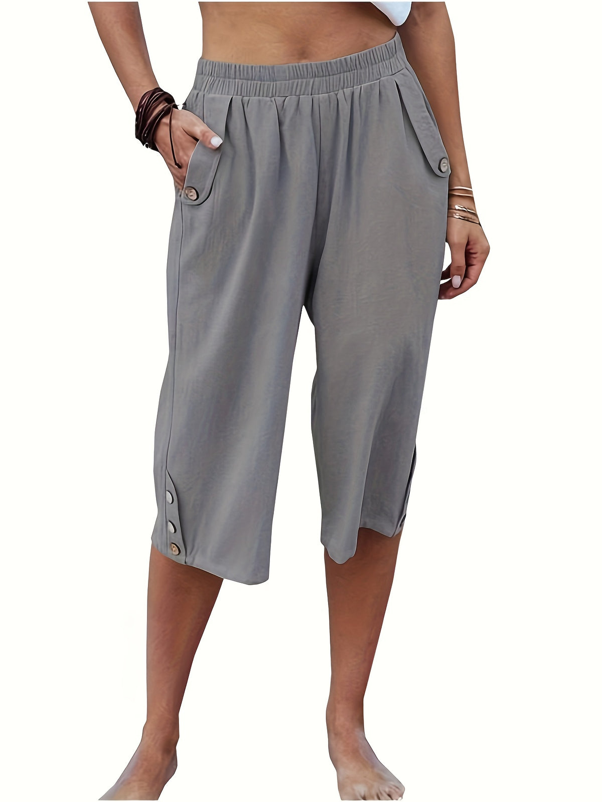 Women's Cotton Gaucho Capri Pants