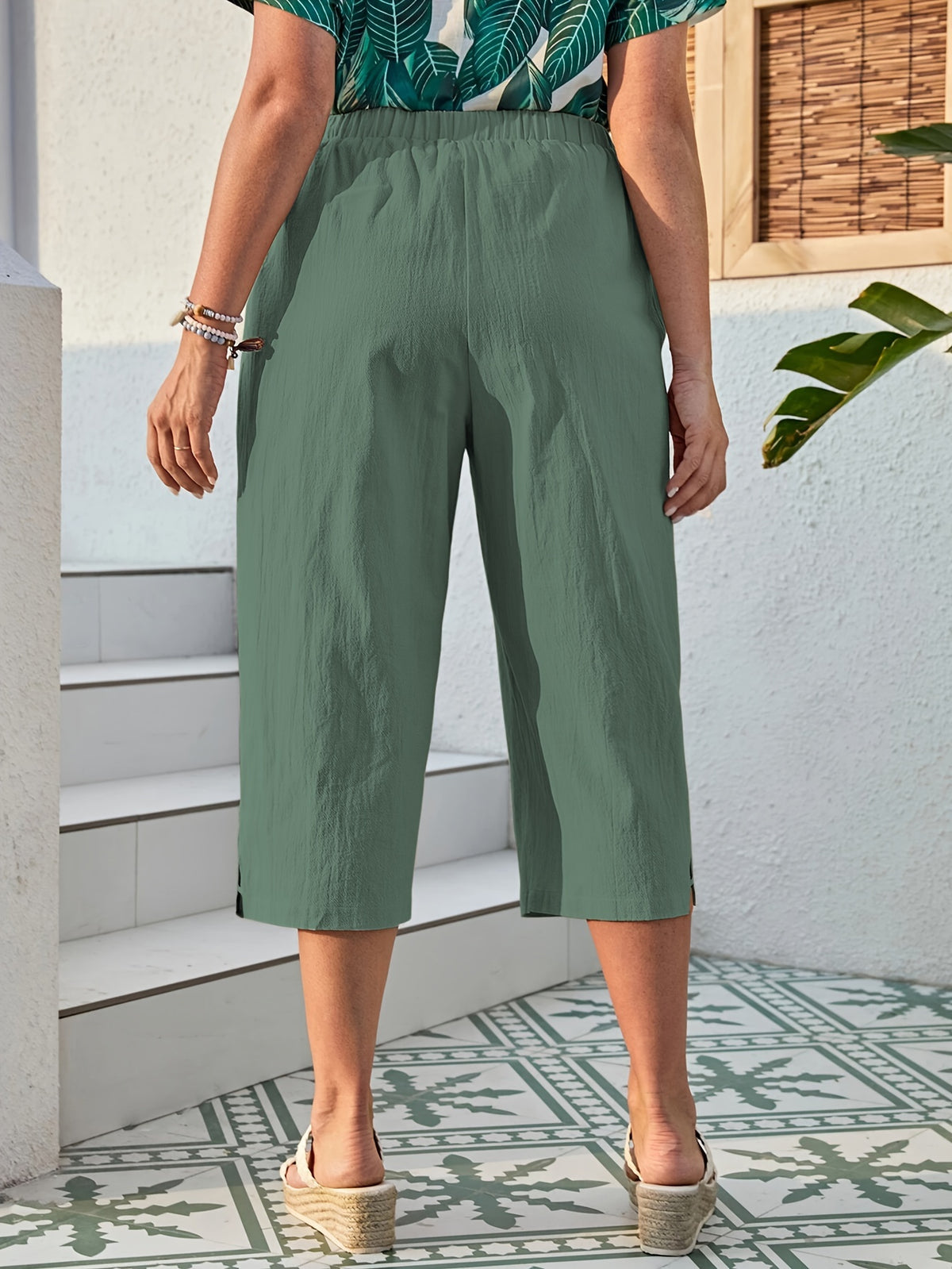 Women's Baggy Cotton Capri Pants