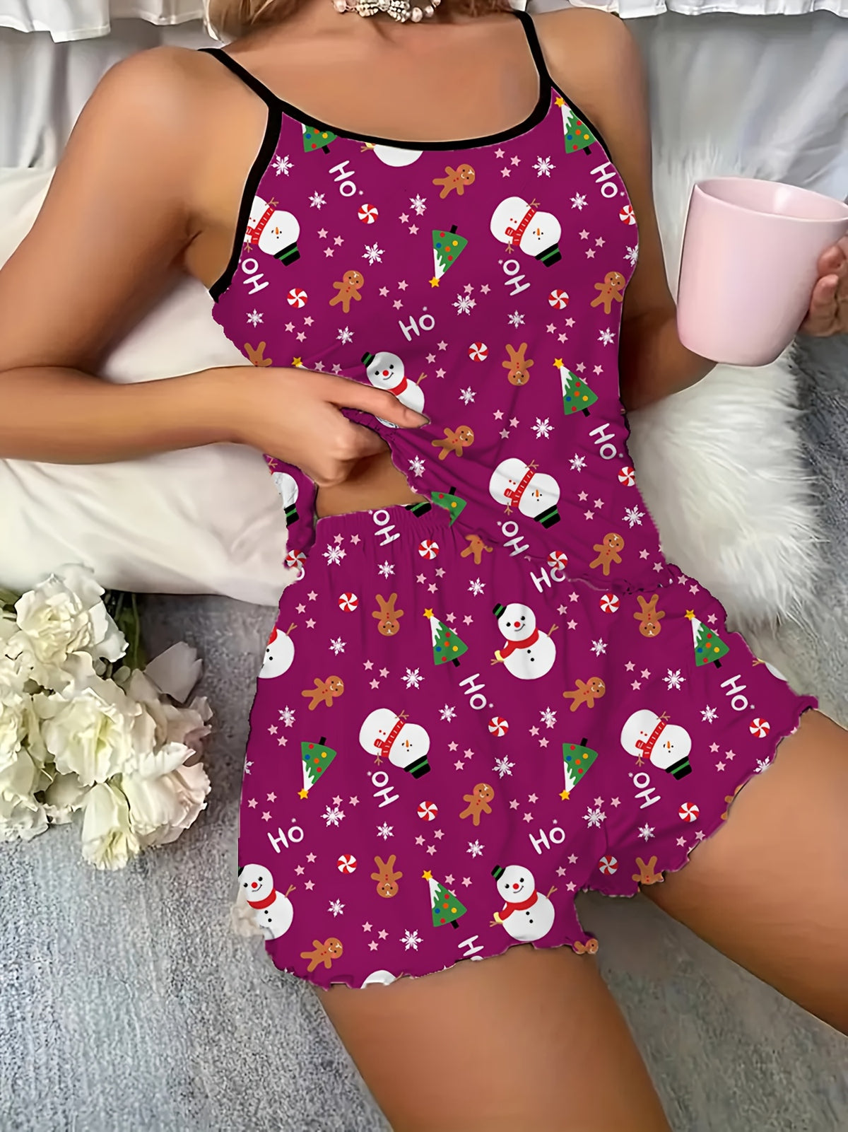 Women's Matching Cami Christmas Pyjamas