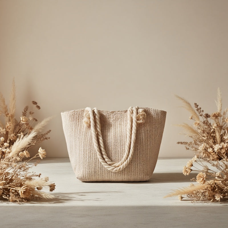 Women's Woven Beach Shoulder Tote Bag