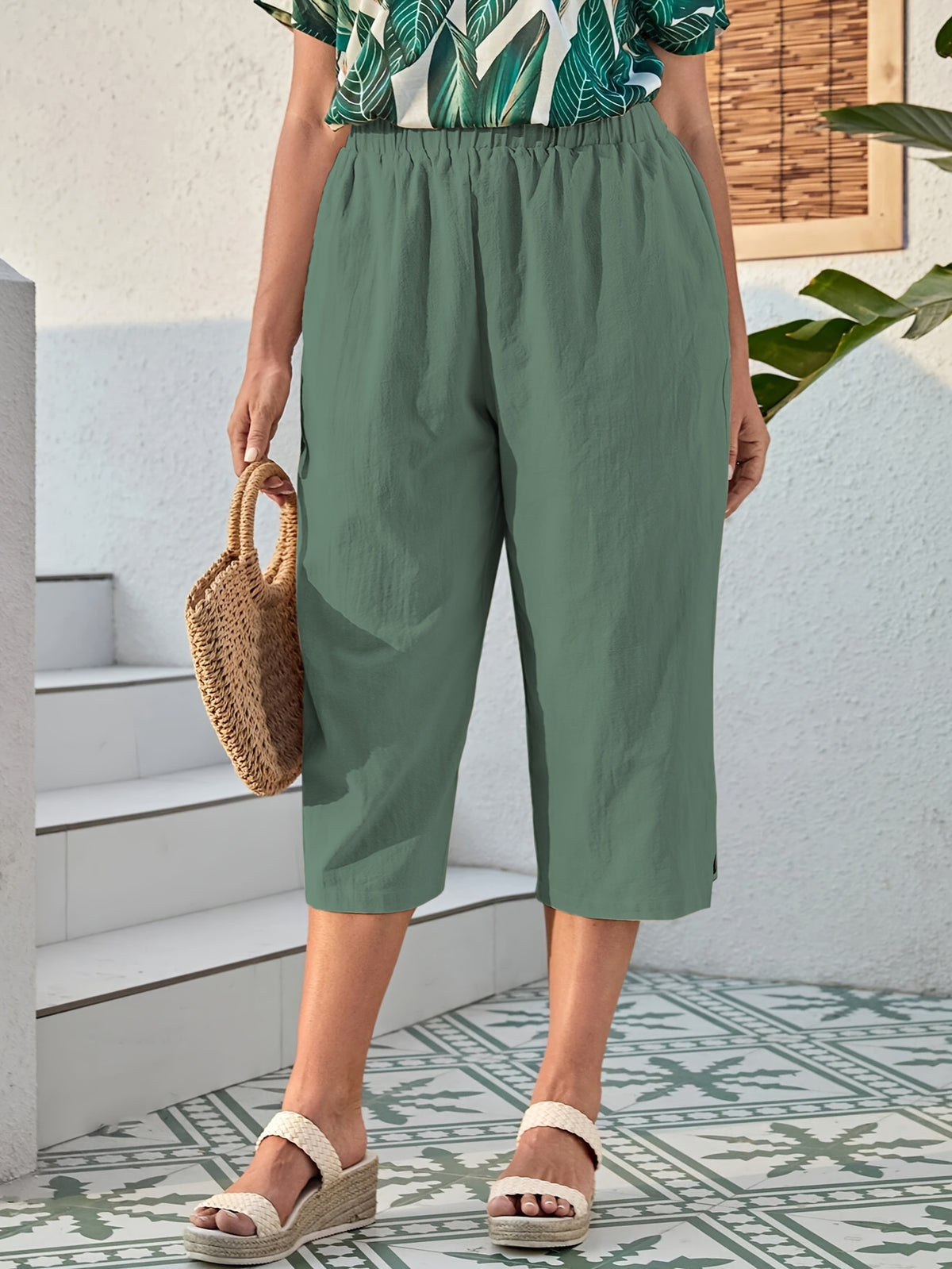 Women's Baggy Cotton Capri Pants
