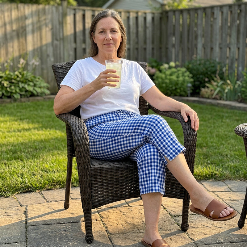 Women's Cotton Gingham Capri Pants