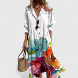 Saoirse | Women's Stylish Floral Midi Shirt Dress