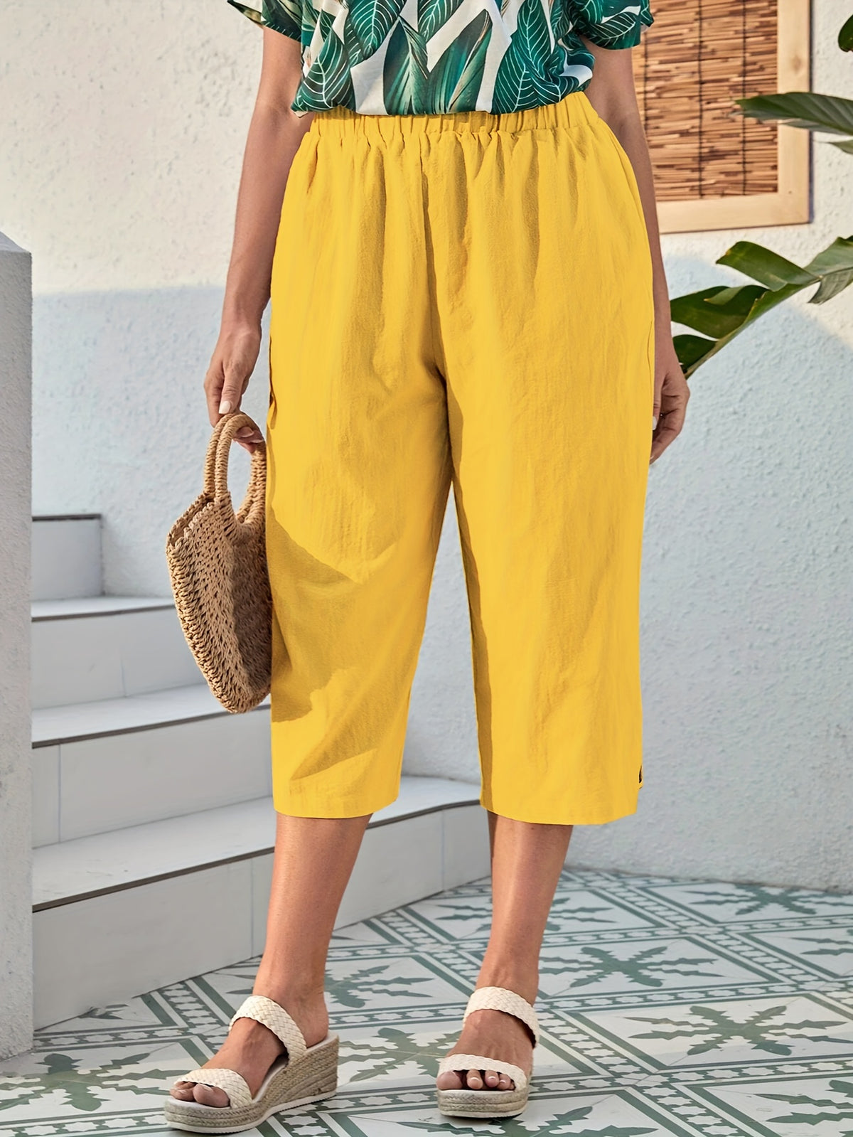 Women's Baggy Cotton Capri Pants