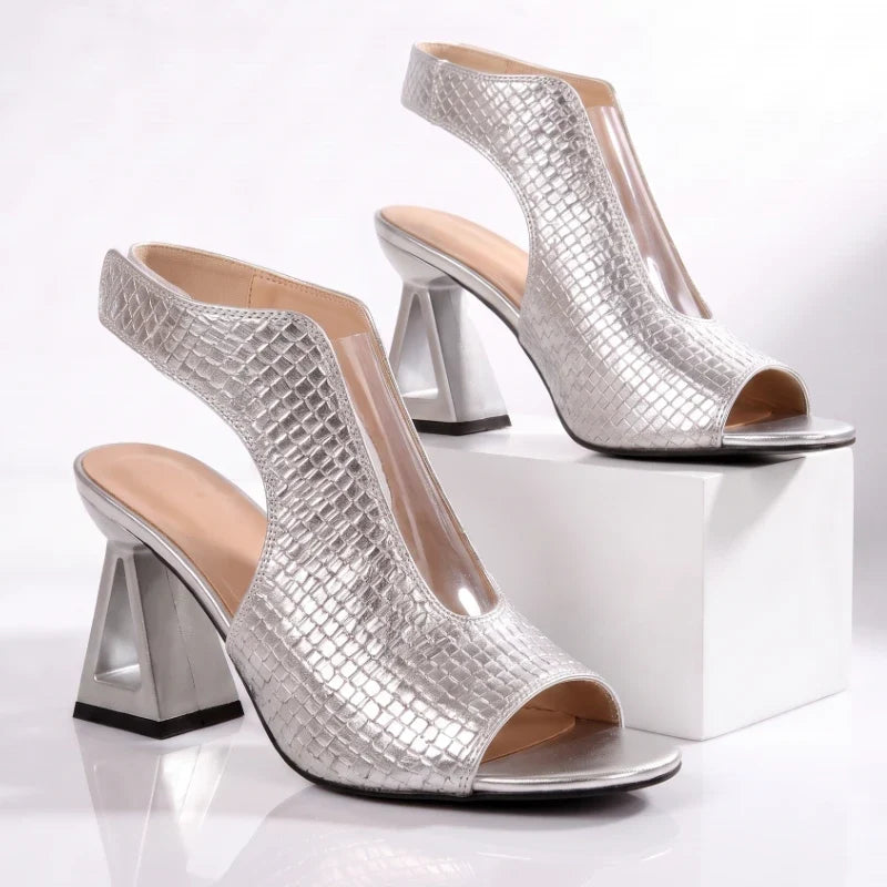Women's Woven Block Heel Sandals