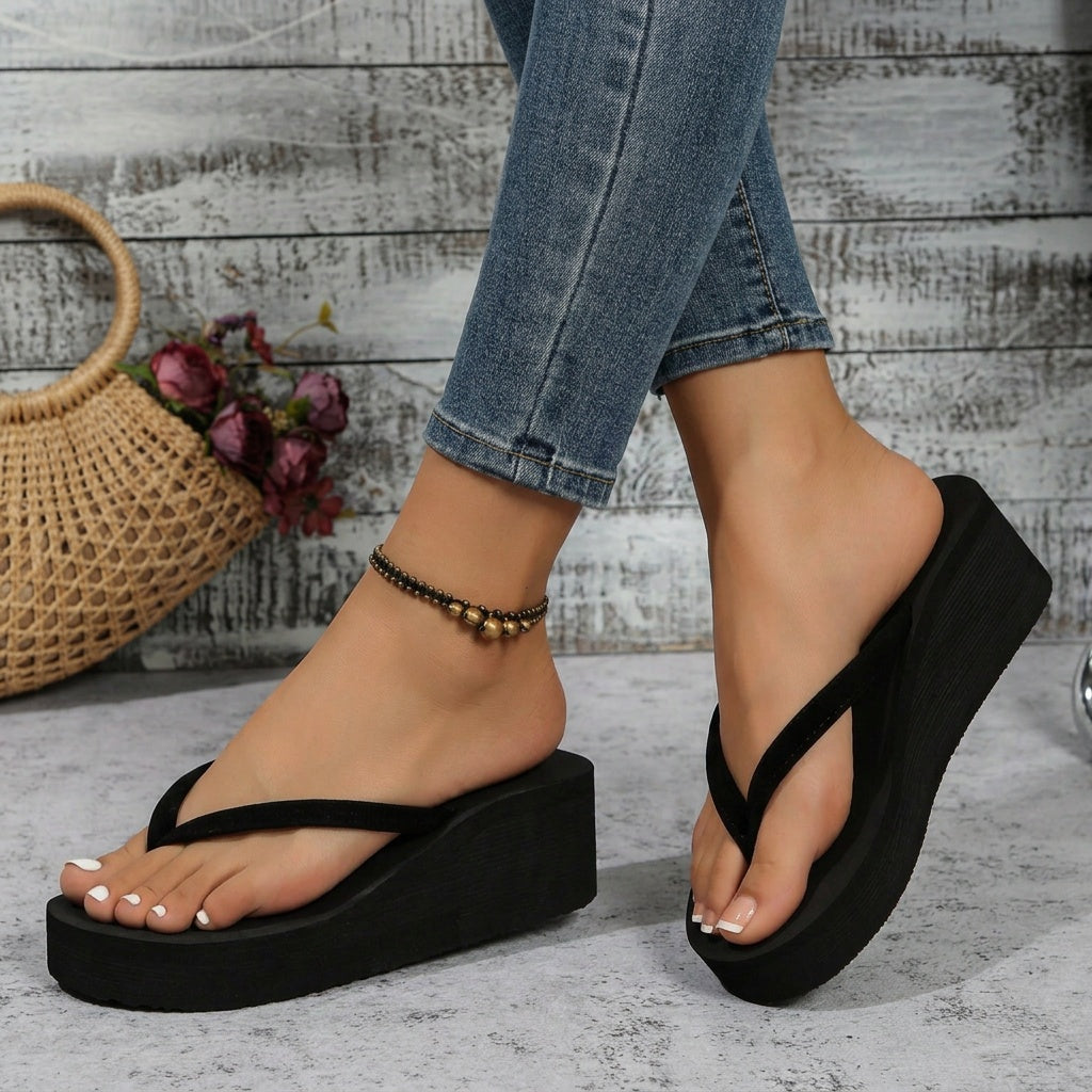 Women's Thick Sole Wedge Thongs