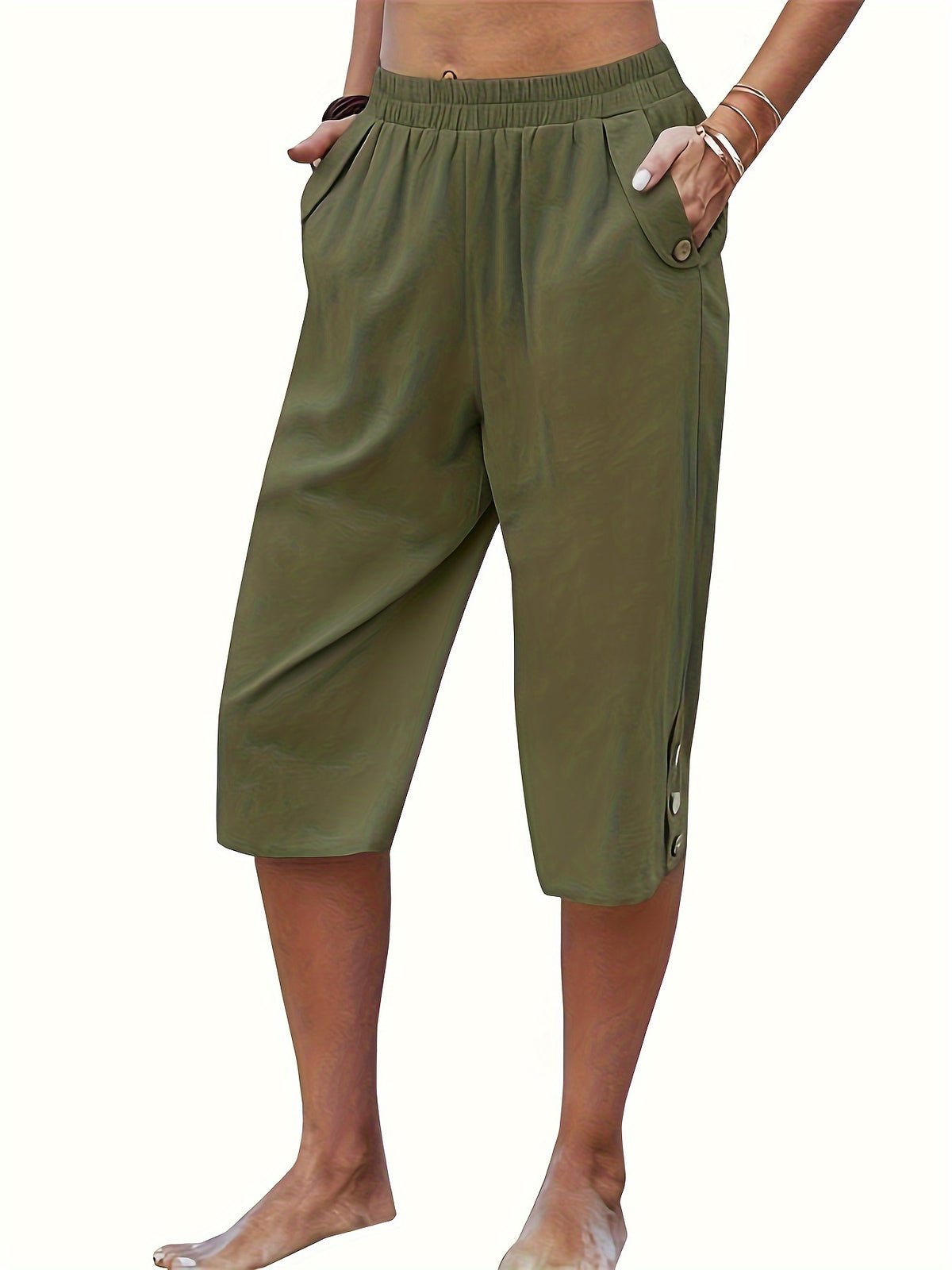 Women's Cotton Gaucho Capri Pants