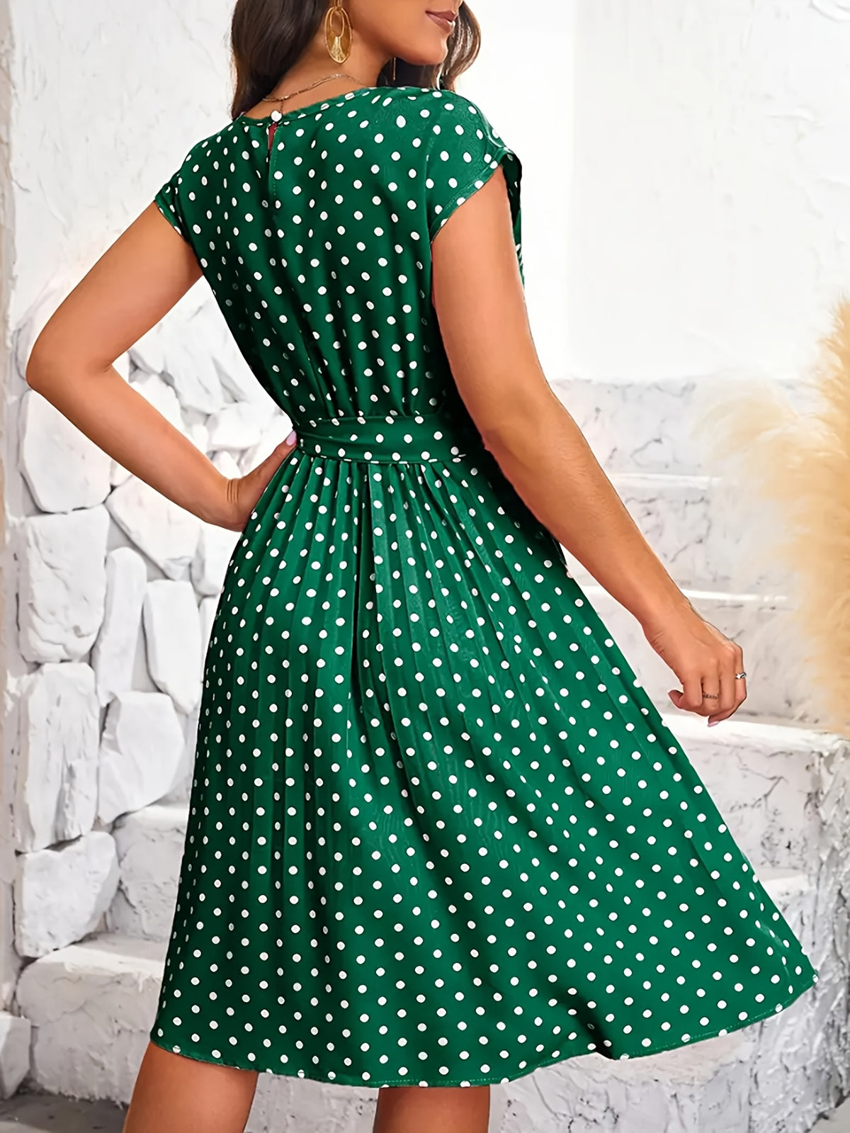 Women's Summer Polka Dot Midi Dress