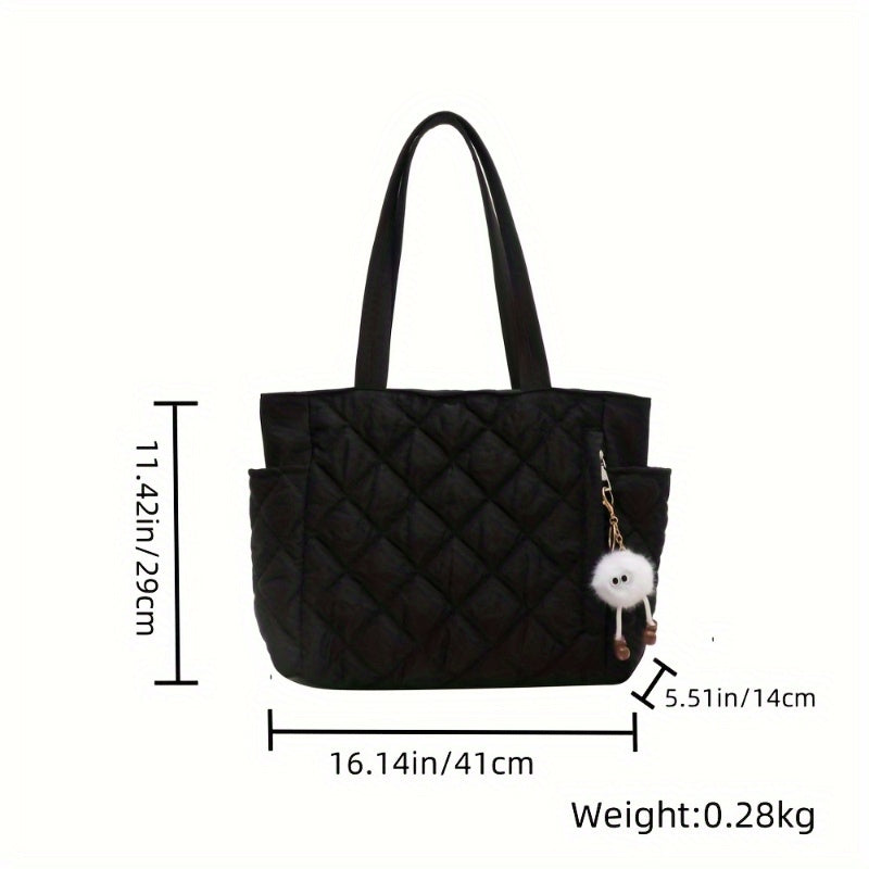 Women's Quilted Shoulder Crossbody Tote Bag