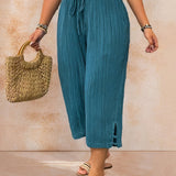 Larissa | Women's Wide Leg Gaucho Capri Pants