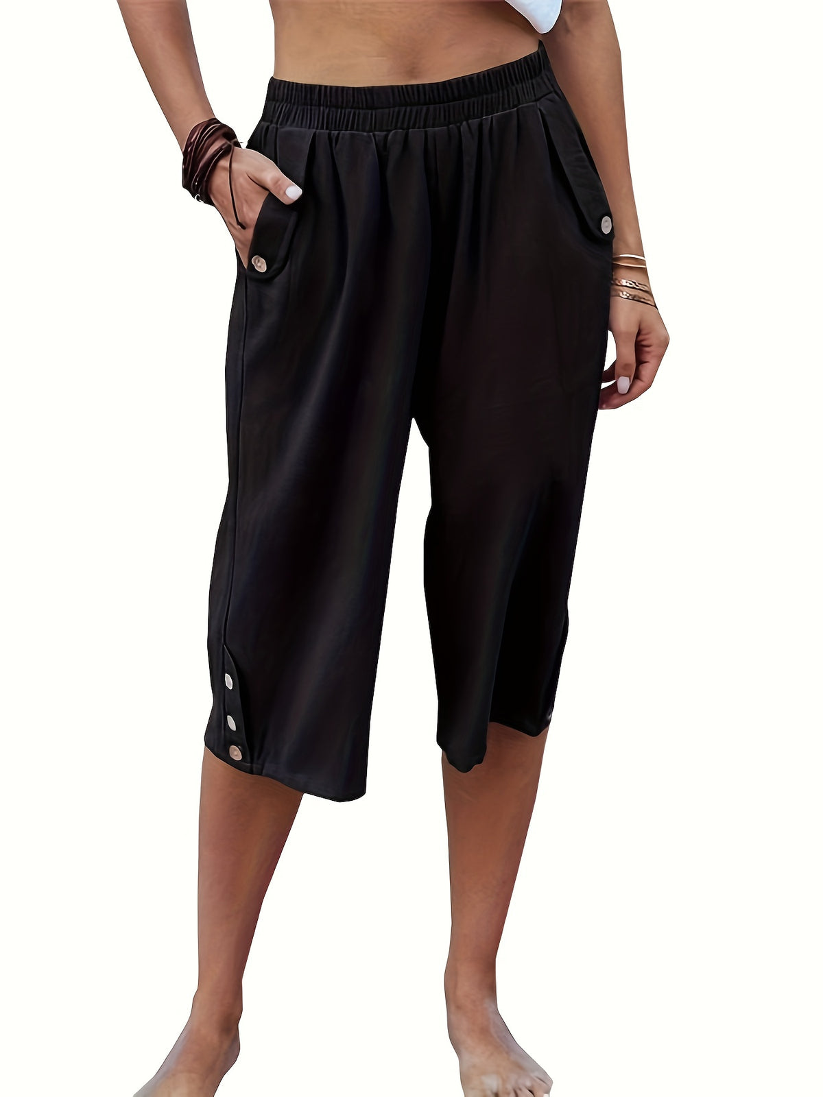 Women's Cotton Gaucho Capri Pants