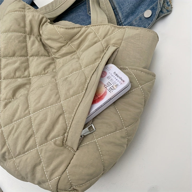 Women's Quilted Shoulder Crossbody Tote Bag