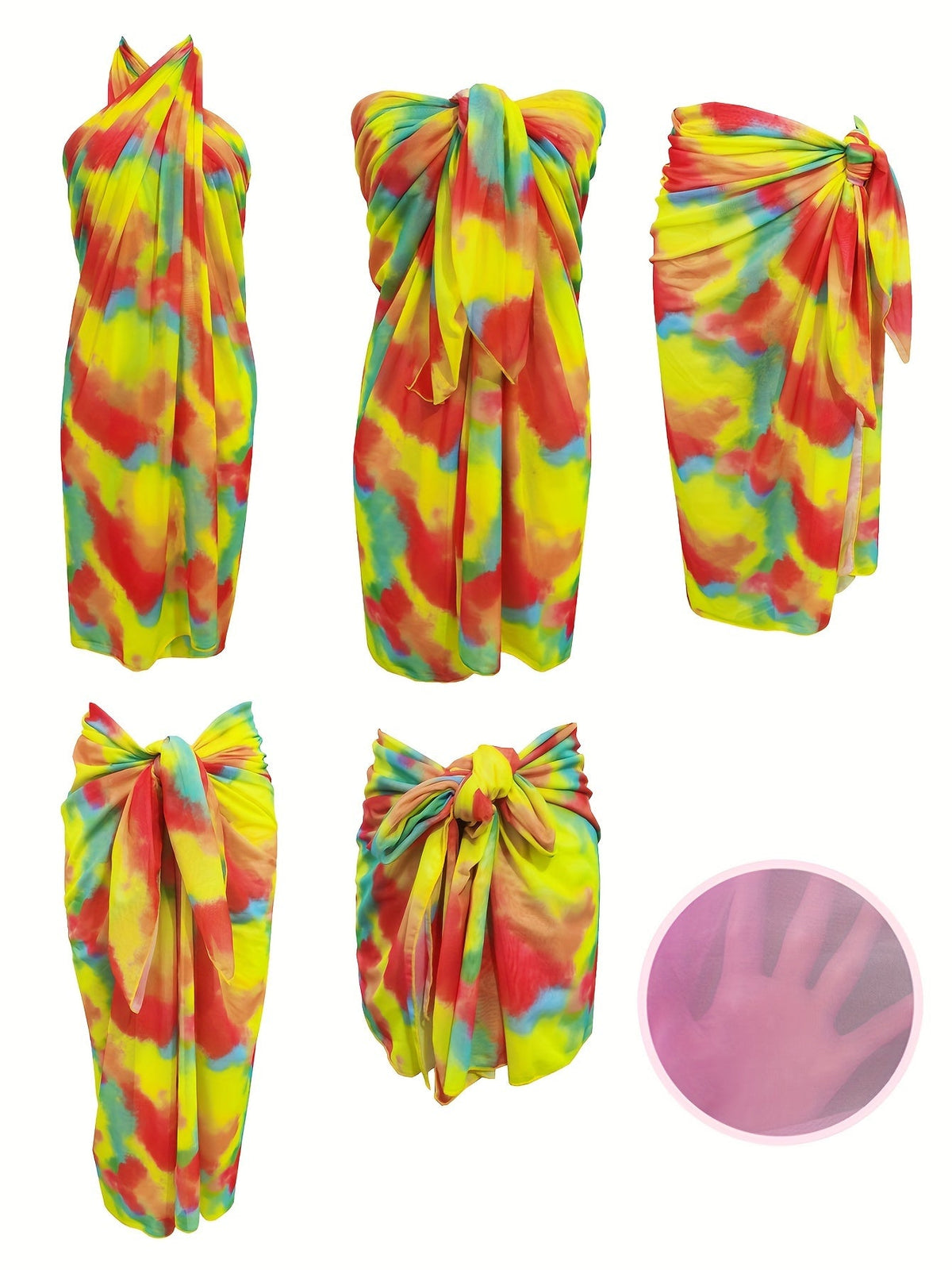 Women's Tie-Dye Knit Beach Sarong