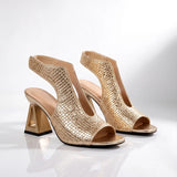 Francesca | Women's Woven Block Heel Sandals