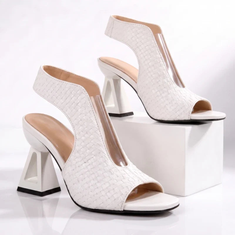 Women's Woven Block Heel Sandals