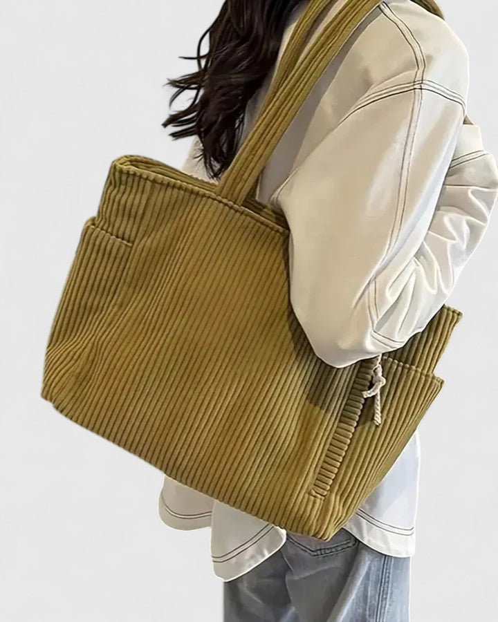 Women's Elegant Shoulder Corduroy Tote Bag