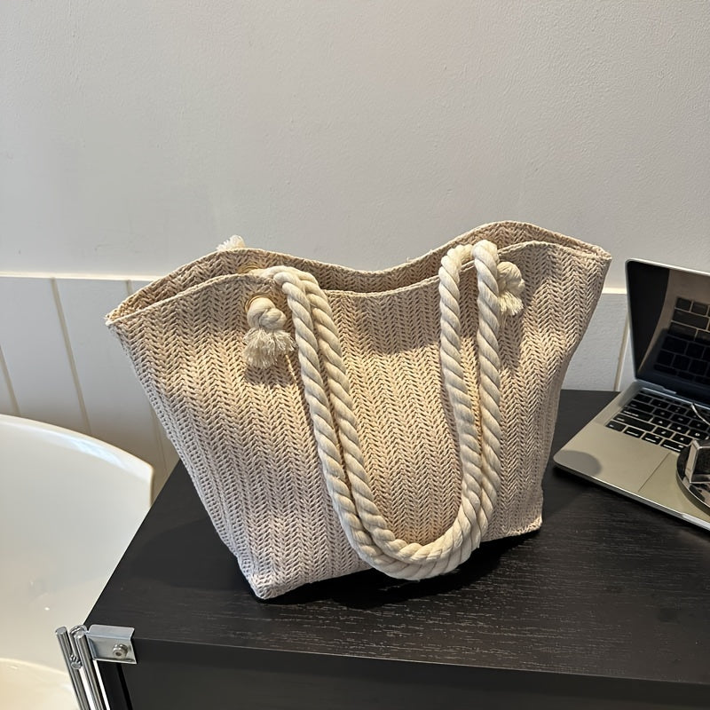 Women's Woven Beach Shoulder Tote Bag